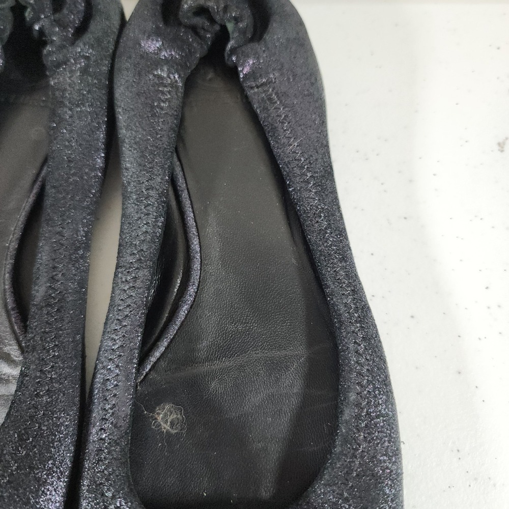Tory Burch Minnie Travel Ballet with Logo Size 9 M Black Leather Used - Picture 8 of 16